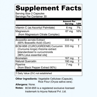 UpWellness Golden Revive + Joint Support Supplement Featuring Turmeric with Black Pepper, Quercetin, and Magnesium- Turmeric Boswellia Supplement - 6 Active Ingredients for Joint Care - 60 Capsules